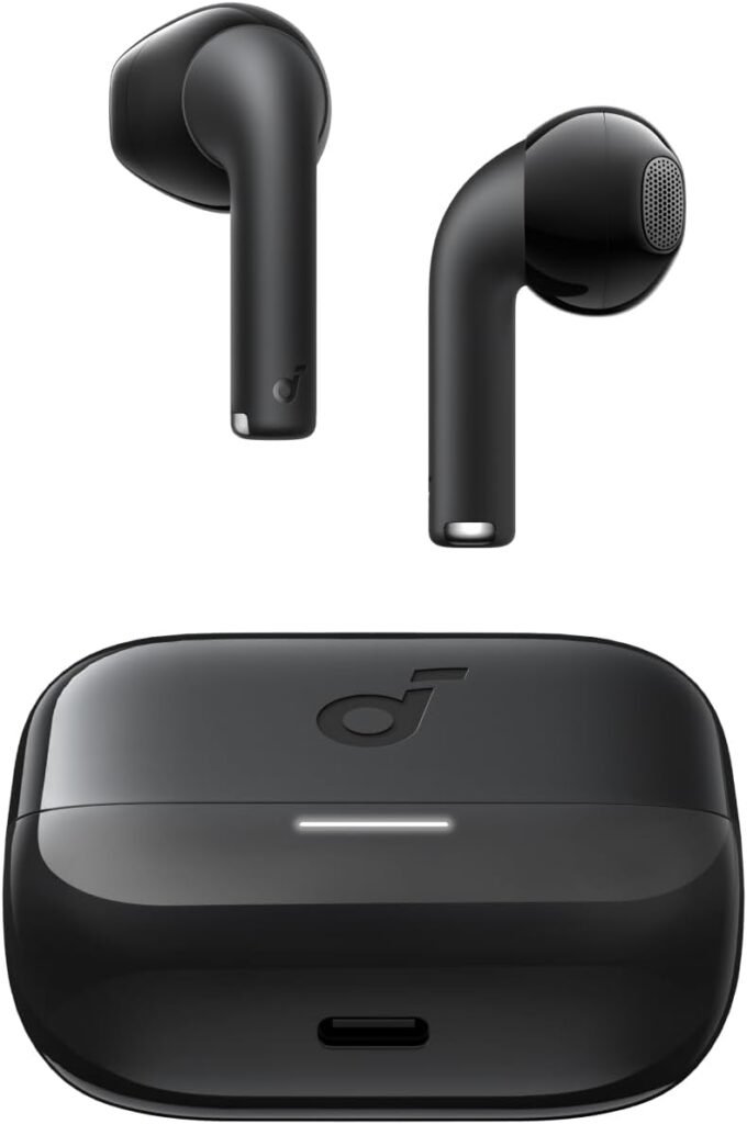 Soundcore K20i by Anker, Semi-in-Ear Earbuds, Bluetooth Wireless, 36H Playtime, Fast Charge, Clear Sound, ENC 2-Mic Clear Calls, Custom EQ, IPX5, Bluetooth 5.3, App Control (Black) 18 Months Warranty