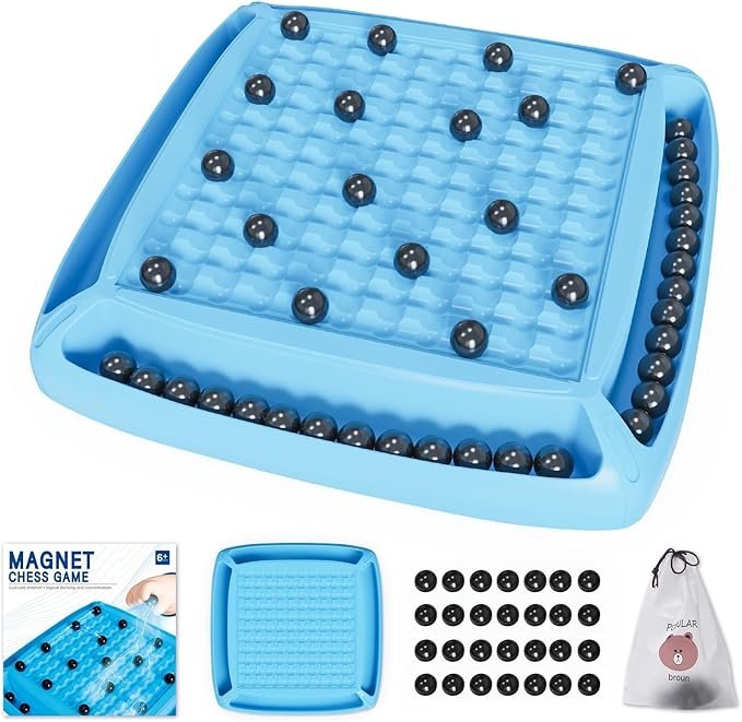 Magnetic Chess Game, Fun Family Magnet Chess Game with 20pcs Stones, for Kids and Adults, Magnetic Gifts for Boys & Girls, 2-4 Players